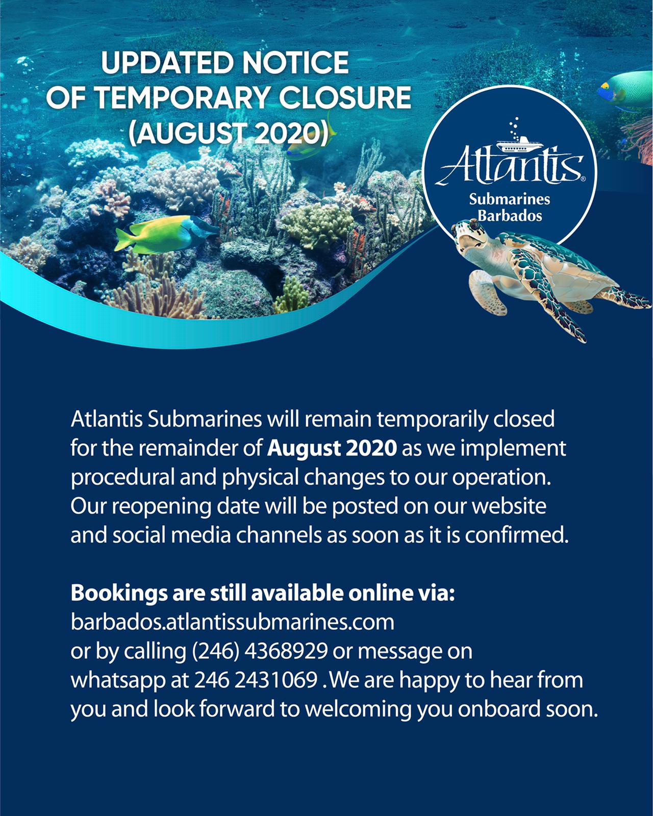 Updated Notice of Temporary Closure (August 2020)