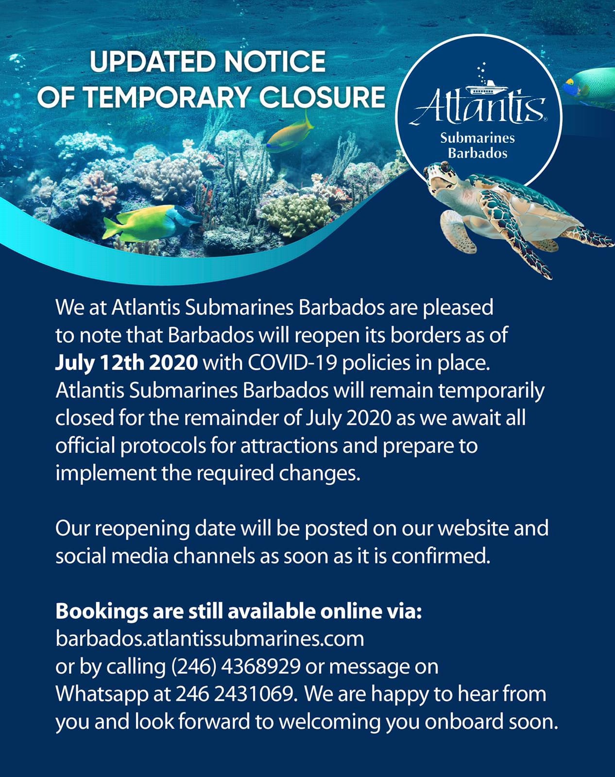 Updated Notice of Temporary Closure